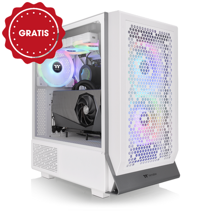 Der Ceres 300 TG ARGB Snow White ist ein ATX Midi PC Gehäuse mit Mesh-Front und 2x vorinstallierten 140 mm ARGB Lüfter die per Motherboard-Synchronisationssoftware gesteuert werden können.