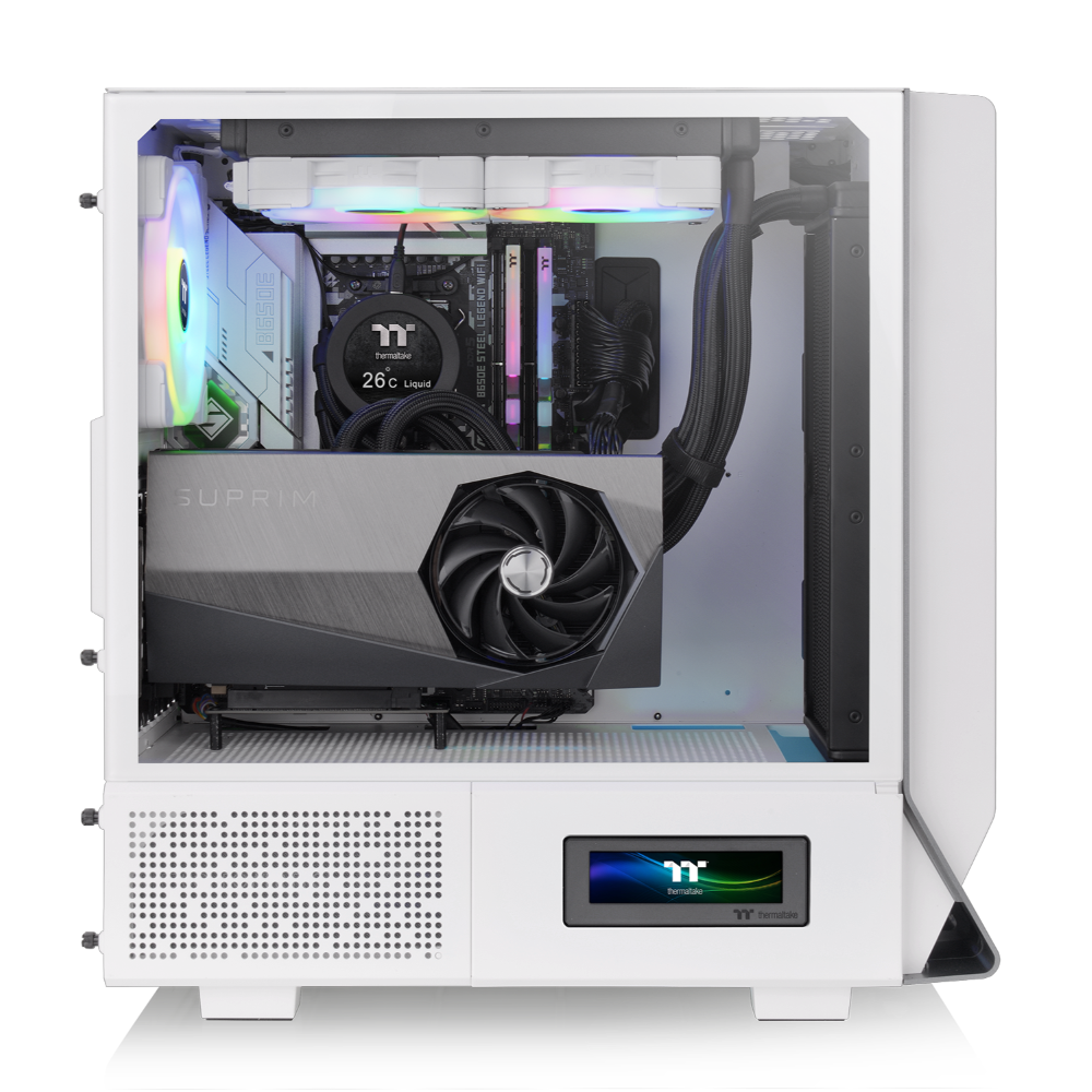 Der Ceres 300 TG ARGB Snow White ist ein ATX Midi PC Gehäuse mit Mesh-Front und 2x vorinstallierten 140 mm ARGB Lüfter die per Motherboard-Synchronisationssoftware gesteuert werden können.