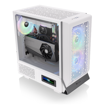 Der Ceres 300 TG ARGB Snow White ist ein ATX Midi PC Gehäuse mit Mesh-Front und 2x vorinstallierten 140 mm ARGB Lüfter die per Motherboard-Synchronisationssoftware gesteuert werden können.