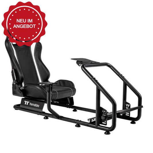 Das GR300 Racing Simulator Cockpit in der Farbe Black ist ein Einsteiger Rig für Rennsimulationen. 