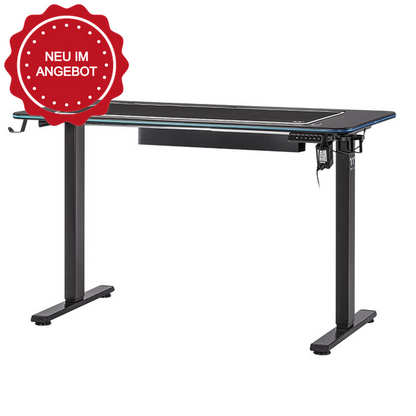 Der GT120 RGB Gaming Desk ist ein höhenverstellbarer Schreibtisch für Gamer und Kreative. Wichtige Merkmale vom Tisch sind RGB-Beleuchtung mit 16,8 Millionen Farben, Kabelmanagement-System und wunderschöne Carbon-Faser-Optik.