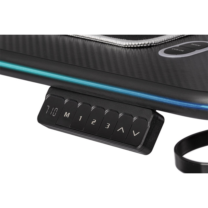 Der GT120 RGB Gaming Desk ist ein höhenverstellbarer Schreibtisch für Gamer und Kreative. Wichtige Merkmale vom Tisch sind RGB-Beleuchtung mit 16,8 Millionen Farben, Kabelmanagement-System und wunderschöne Carbon-Faser-Optik.