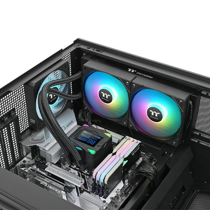 Die LA240-S ARGB ist eine AIO Wasserkuehlung mit LCD in der Farbe Black für alle Intel und AMD Sockel.