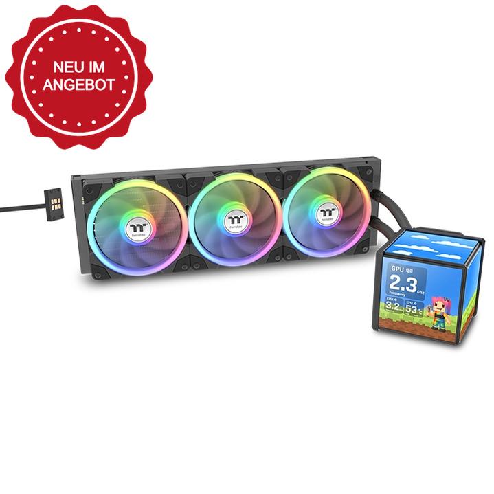 Die MINECUBE 360 Ultra ARGB ist ein AIO Wasserkühlung in der Farbe Black mit patentierten Quad-LCD-Cube-Display, das aus vier 3,95-Zoll besteht und Systeminformationen und benutzerdefinierte Grafiken anzeigen oder zu einem Multi-Screen-Layout darstellen kann. Diese AIO kommt mit 120mm SWAFAN EX-Lüfter mit MAGForce 2.0 Quick Connection Design.