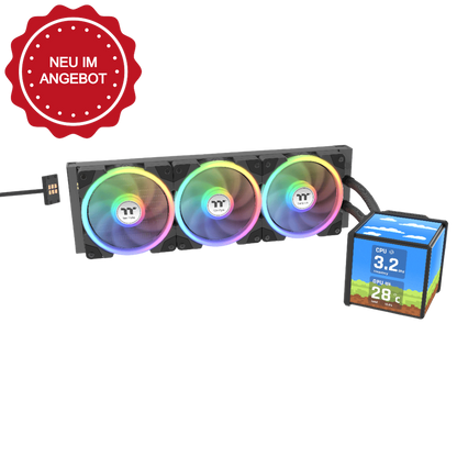 Die MINECUBE 360 Ultra ARGB ist ein AIO Wasserkühlung in der Farbe Black mit patentierten Quad-LCD-Cube-Display, das aus vier 3,95-Zoll besteht und Systeminformationen und benutzerdefinierte Grafiken anzeigen oder zu einem Multi-Screen-Layout darstellen kann. Diese AIO kommt mit 120mm SWAFAN EX-Lüfter mit MAGForce 2.0 Quick Connection Design.