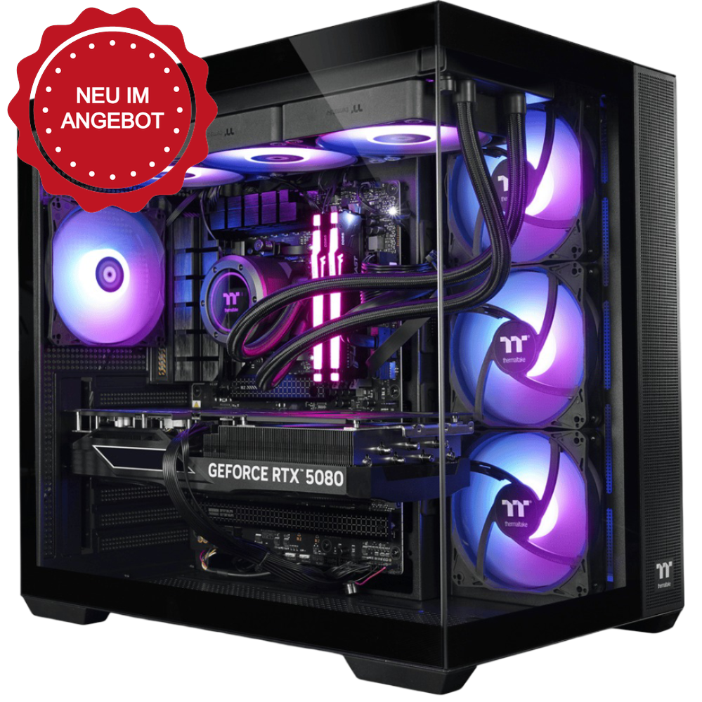 Der Purple Leviathan Black ist ein LCGS Gaming PC mit Nvidia RTX 5080 und Ryzen 7 9800X3D.