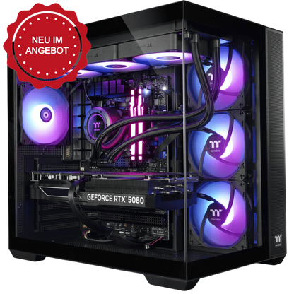 Der Purple Leviathan Black ist ein LCGS Gaming PC mit Nvidia RTX 5080 und Ryzen 7 9800X3D.