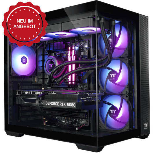 Der Purple Leviathan Black ist ein LCGS Gaming PC mit Nvidia RTX 5080 und Ryzen 7 9800X3D.