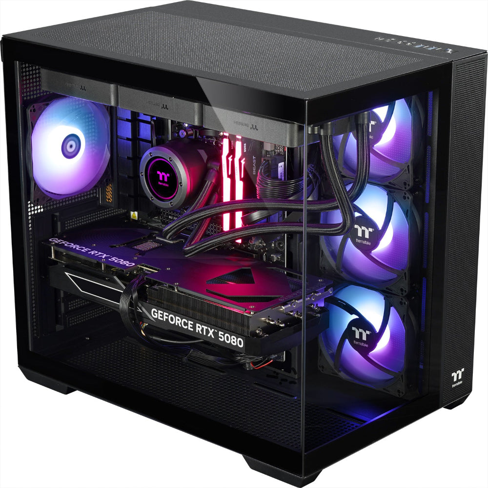 Der Purple Leviathan Black ist ein LCGS Gaming PC mit Nvidia RTX 5080 und Ryzen 7 9800X3D.
