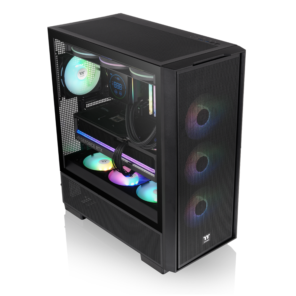 Das S380 TG ARGB Black ATX Mid  Gehäuse ist mit einem SF360 ARGB PWM Reverse-Lüfter auf der Netzteilabdeckung und einem vorinstallierten SF120 ARGB PWM-Lüfter ausgestattet. Es unterstützt Hidden-Connector Motherboards und hat eine GPU Halterung. Mit seinem Modularen Design besitzt es auch einen guten Staubschutz und an hervorragend Erweitert werden.