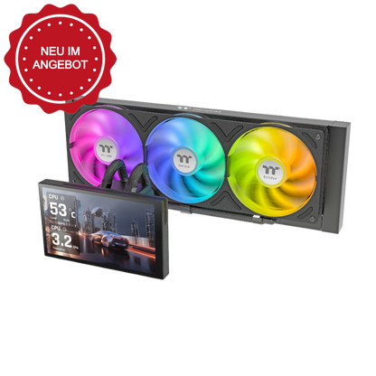 Die ST360 Ultra ARGB Black AIO Wasserkühlung mit einem ausrichtbaren 7" LCD Display, dass Individualisierbar ist, überzeugt durch außergewöhnliche Kühlleistung.
