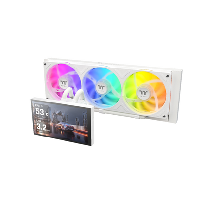 Die ST360 Ultra ARGB Snow White AIO Wasserkühlung mit einem ausrichtbaren 7" LCD Display, dass Individualisierbar ist, überzeugt durch außergewöhnliche Kühlleistung.