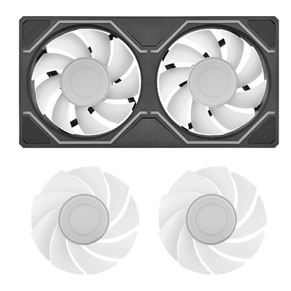 SWAFAN 240 UNIFY ARGB Gehäuselüfter-Set mit schwarzem Single-Frame-Design und zwei austauschbaren weißen Lüfterblättern.