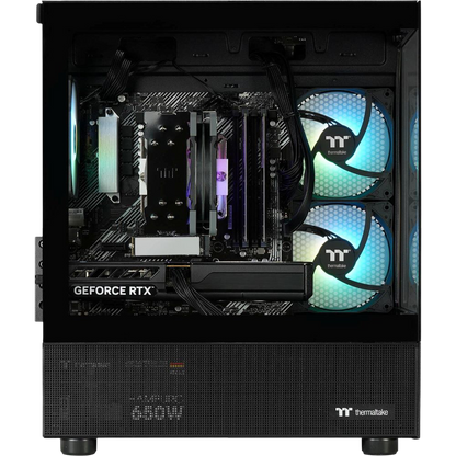 Sonderangebot Gaming PC Blue Mephits 5060 Black mit Ryzen 7 5700X, 16 GB DDR4-3200MHz, 500 GB M.2 SSD und dem Thermaltake View 170 TG ARGB PC Gehäuse.