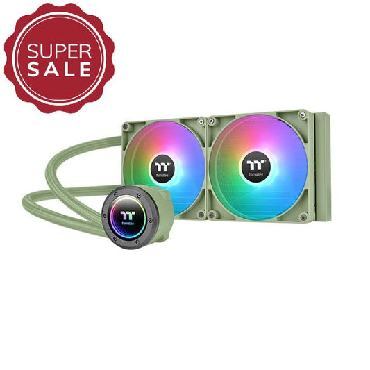 Die TH280 V2 ARGB in der Farbe Matcha Green ist eine All-in-on Wasserkühlung für PC Gehaeuse (Tower).