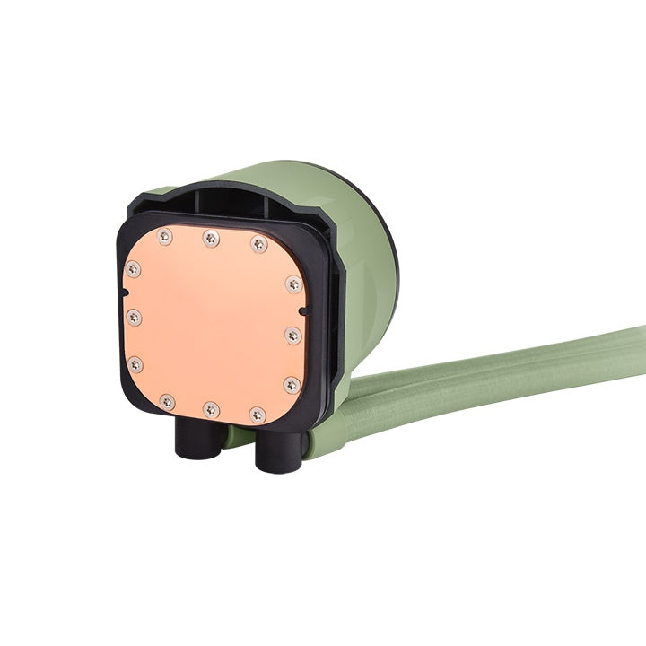 Die TH280 V2 ARGB in der Farbe Matcha Green ist eine All-in-on Wasserkühlung für PC Gehaeuse (Tower).