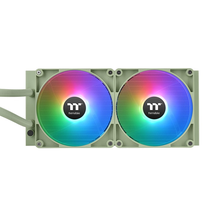 Die TH280 V2 ARGB in der Farbe Matcha Green ist eine All-in-on Wasserkühlung für PC Gehaeuse (Tower).