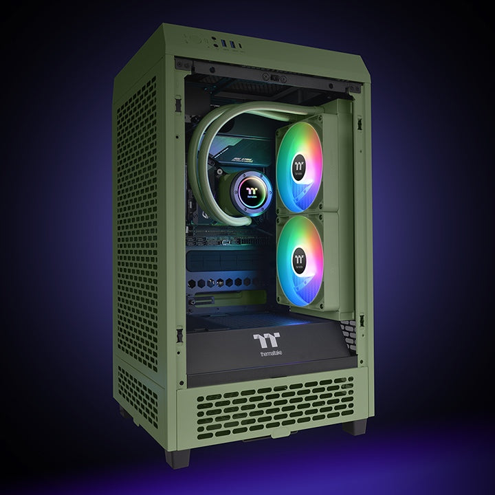 Die TH280 V2 ARGB in der Farbe Matcha Green ist eine All-in-on Wasserkühlung für PC Gehaeuse (Tower).