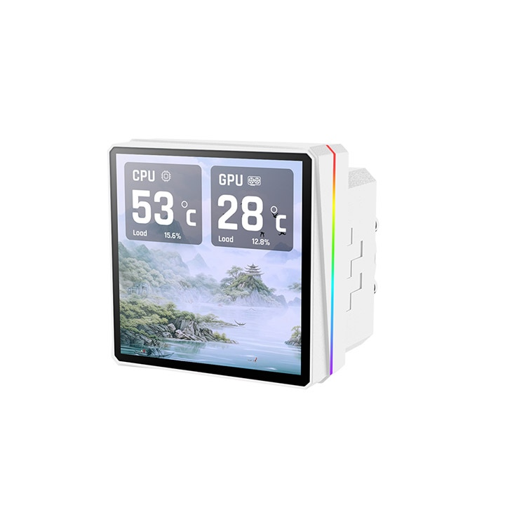 Endecke die TH360-S V3 Ultra ARGB AIO Wasserkühlung mit individualisierbaren 3.95” LCD display, AI Forge, 3x PWM Lüfter mit 2500 RPM.