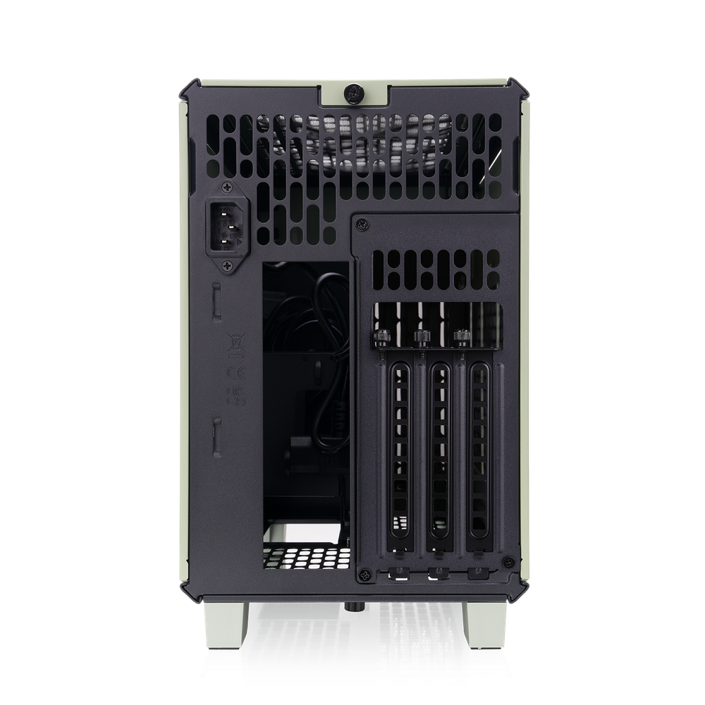 Das TR100 WS ITX PC-Gehäuse in der Farbe Matcha Green besticht durch seine edele Holzoptik, das Dual-Chamber-Designs und Optionales 3,9" LCD.