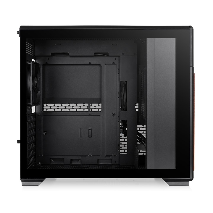 Entdecke das neue TR300 WS ATX Midi PC Gehäuse Black mit stilvollen Holzelementen mit optionales 6,0-Zoll-LCD-Bildschirm-Kit