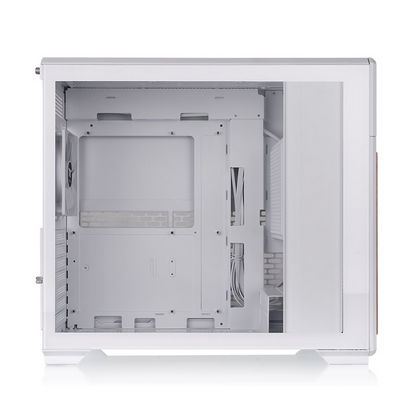 Entdecke das neue TR300 WS ATX Midi PC Gehäuse Snow White mit stilvollen Holzelementen mit optionales 6,0-Zoll-LCD-Bildschirm-Kit