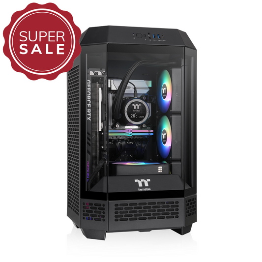 Das The Tower 250 Black im vertikalen Gehäusedesign ist ein Micro ATX PC Gehäuse.