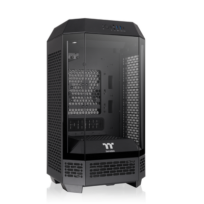 Das The Tower 250 Black im vertikalen Gehäusedesign ist ein Micro ATX PC Gehäuse.
