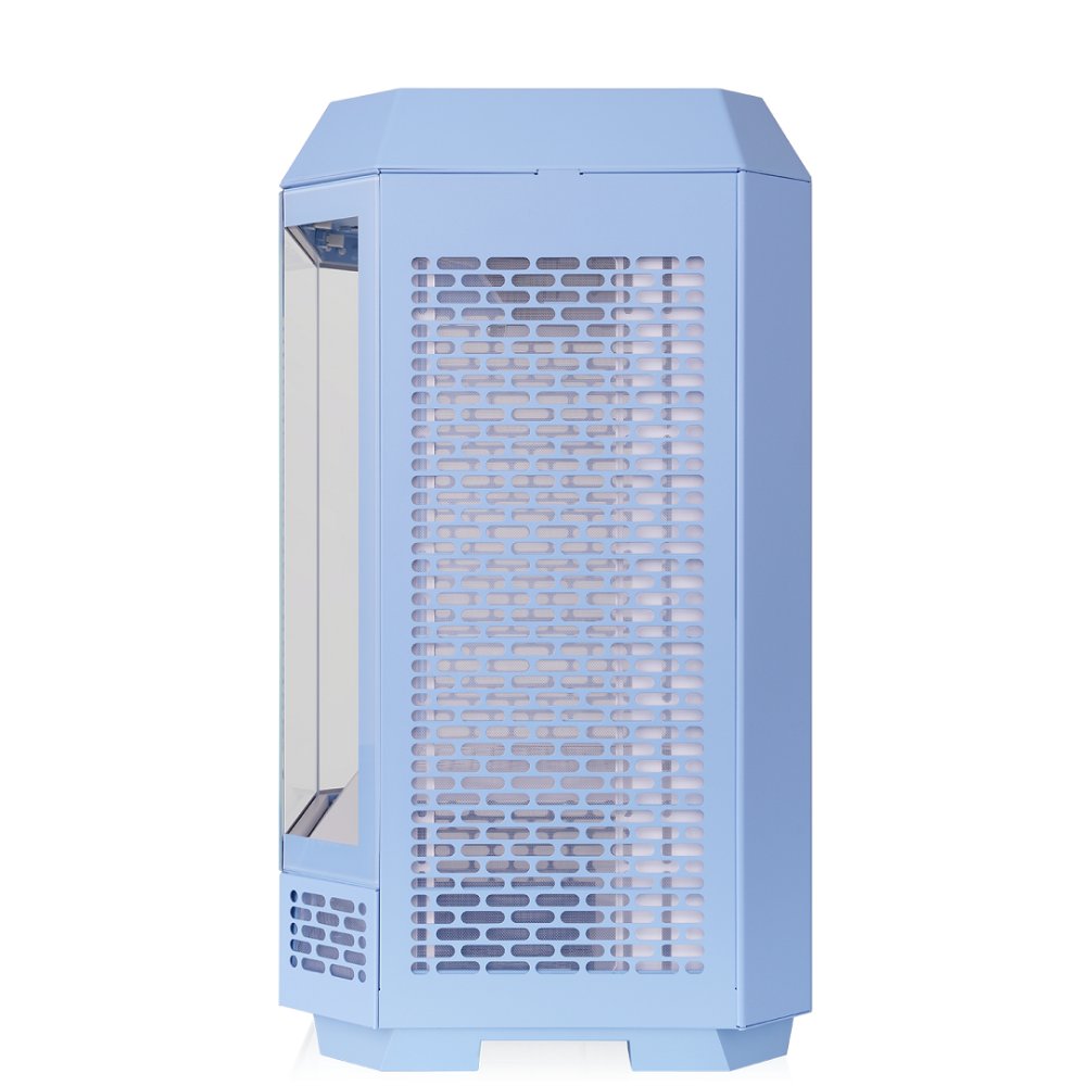 Das The Tower 250 Hydrangea Blue im vertikalen Gehäusedesign ist ein Micro ATX PC Gehäuse. 