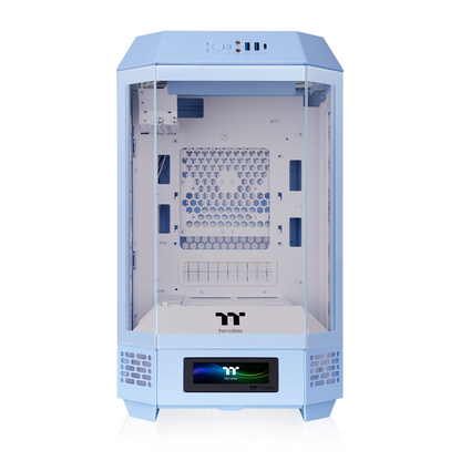 Das The Tower 250 Hydrangea Blue im vertikalen Gehäusedesign ist ein Micro ATX PC Gehäuse. 
