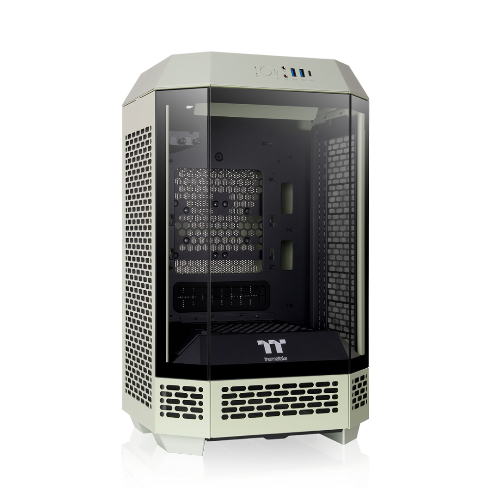 Das The Tower 250 Match Green im vertikalen Gehäusedesign ist ein Micro ATX PC Gehäuse. 