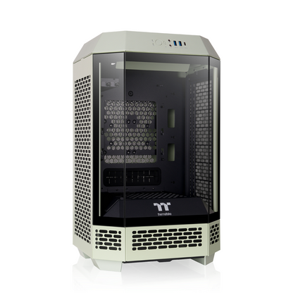 Das The Tower 250 Match Green im vertikalen Gehäusedesign ist ein Micro ATX PC Gehäuse. 