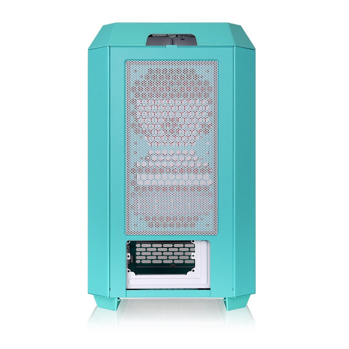 Das The Tower 250 Mint Strawberry im vertikalen Gehäusedesign ist ein Micro ATX PC Gehäuse. Farbe: turquoise, cyan red