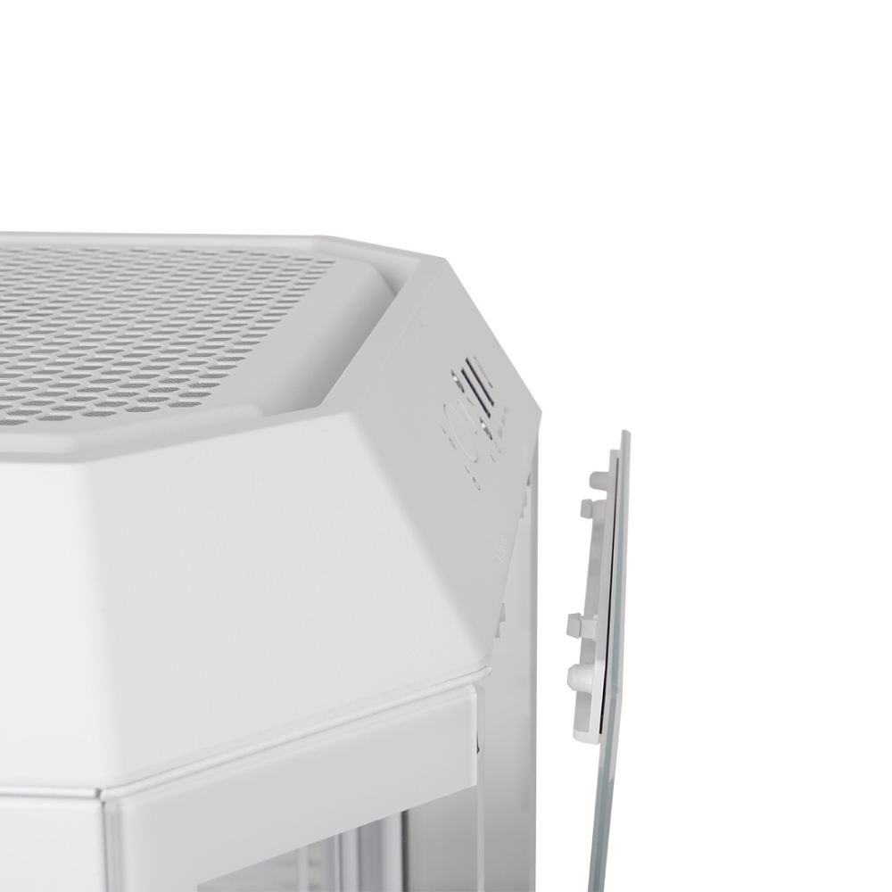 Das The Tower 250 Snow White im vertikalen Gehäusedesign ist ein Micro ATX PC Gehäuse. 