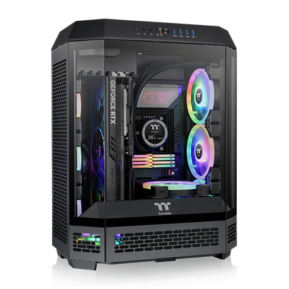 The Tower 600 ist ein Midi ATX PC-Gehaeuse mit vertikales Desgin und optionalen LCD Screen Kit in der Farbe Black.