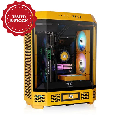 The Tower 600 ist ein Midi ATX PC-Gehaeuse mit vertikales Desgin und optionalen LCD Screen Kit in der Farbe Bumblebee.