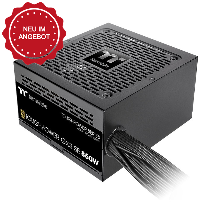 Das Thermaltake Toughpower GX3 SE 850W ist ein ATX-3.1-Netzteil in Schwarz mit 80 PLUS Gold Effizienz.