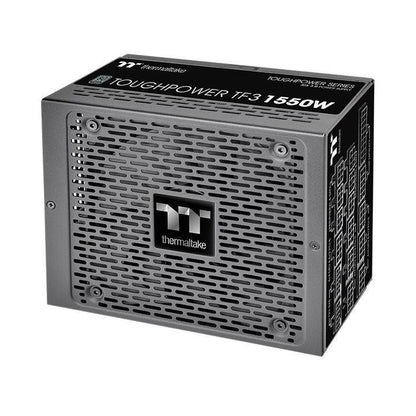 Das Toughpower TF3_1550 Watt Titanium ist ein ATX3.0 PC Netzteil mit 2x12V-2x6-Anschlüssen und einer Single 12V Rail Design mit einem Effizienzwerte von 94%