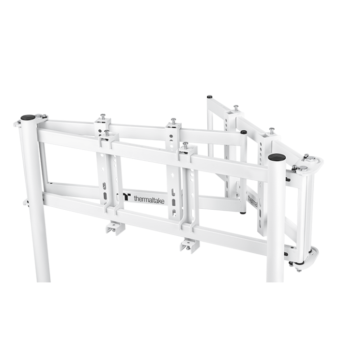 Der Triple Racing Monitor Stand in der Farbe Snow White ergibt mit dem GR300/GR500 das perfekte SimRacing-Setup für alle Rennfahrer.
