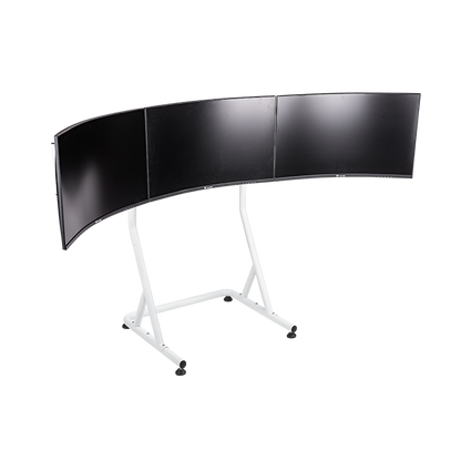 Der Triple Racing Monitor Stand in der Farbe Snow White ergibt mit dem GR300/GR500 das perfekte SimRacing-Setup für alle Rennfahrer.