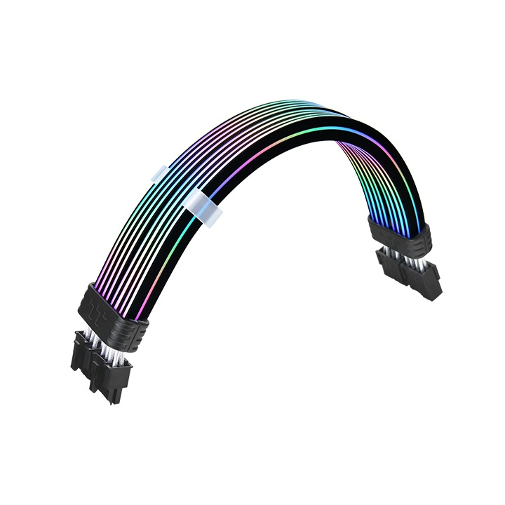 DaTt Mod ARGB Cable 8Pin 300mm Black verfügt über einen transparenten LED-Schlauch, der eine stilvolle Beleuchtung bietet.