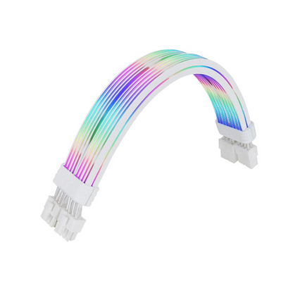 DaTt Mod ARGB Cable 8Pin 300mm Snow White verfügt über einen transparenten LED-Schlauch, der eine stilvolle Beleuchtung bietet.