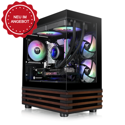 Das View 170 WS ARGB ist M-ATX PC-Gehäuse in der Farbe Black. Es überzeugt durch seine drei 120-mm ARGB-Lite Lüfter und eine wunderschöne Holzoptik.
