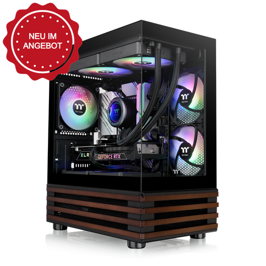 Das View 170 WS ARGB ist M-ATX PC-Gehäuse in der Farbe Black. Es überzeugt durch seine drei 120-mm ARGB-Lite Lüfter und eine wunderschöne Holzoptik.