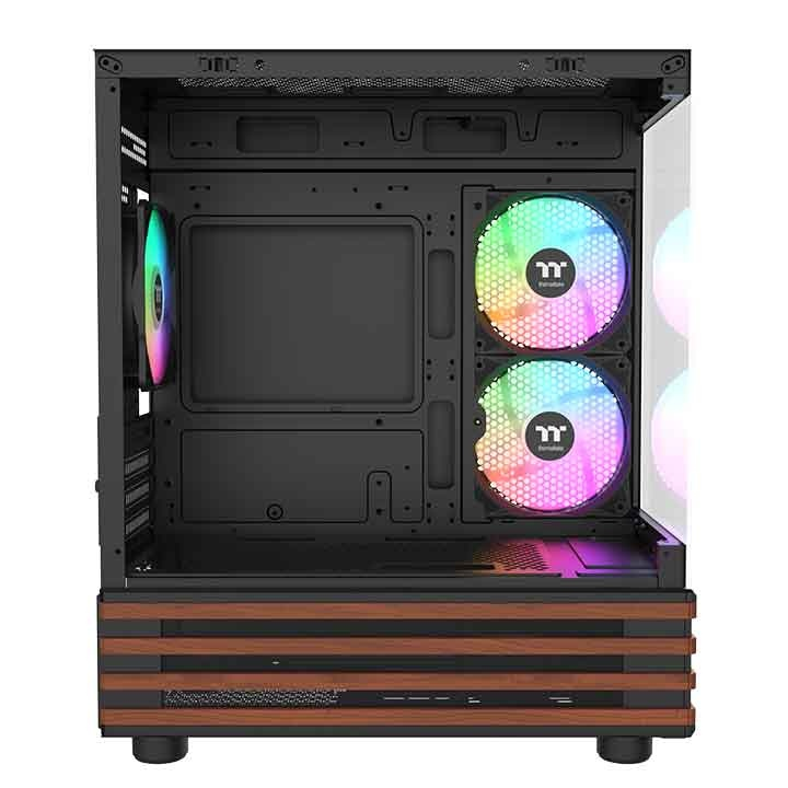 Das View 170 WS ARGB ist M-ATX PC-Gehäuse in der Farbe Black. Es überzeugt durch seine drei 120-mm ARGB-Lite Lüfter und eine wunderschöne Holzoptik.
