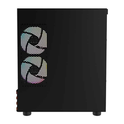 Das View 170 WS ARGB ist M-ATX PC-Gehäuse in der Farbe Black. Es überzeugt durch seine drei 120-mm ARGB-Lite Lüfter und eine wunderschöne Holzoptik.