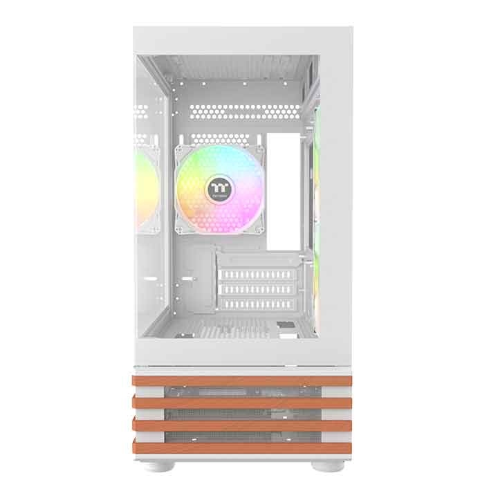 Das View 170 WS ARGB ist M-ATX PC-Gehäuse in der Farbe Snow White. Es überzeugt durch seine drei 120-mm ARGB-Lite Lüfter und eine wunderschöne Holzoptik.