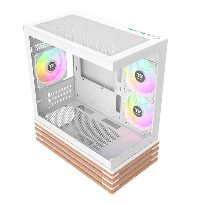 Das View 170 WS ARGB ist M-ATX PC-Gehäuse in der Farbe Snow White. Es überzeugt durch seine drei 120-mm ARGB-Lite Lüfter und eine wunderschöne Holzoptik.