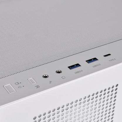 Das View 270 Plus TG ARGB ist ein PC Gehaeuse (Midi Tower) in der Farbe Snow White.