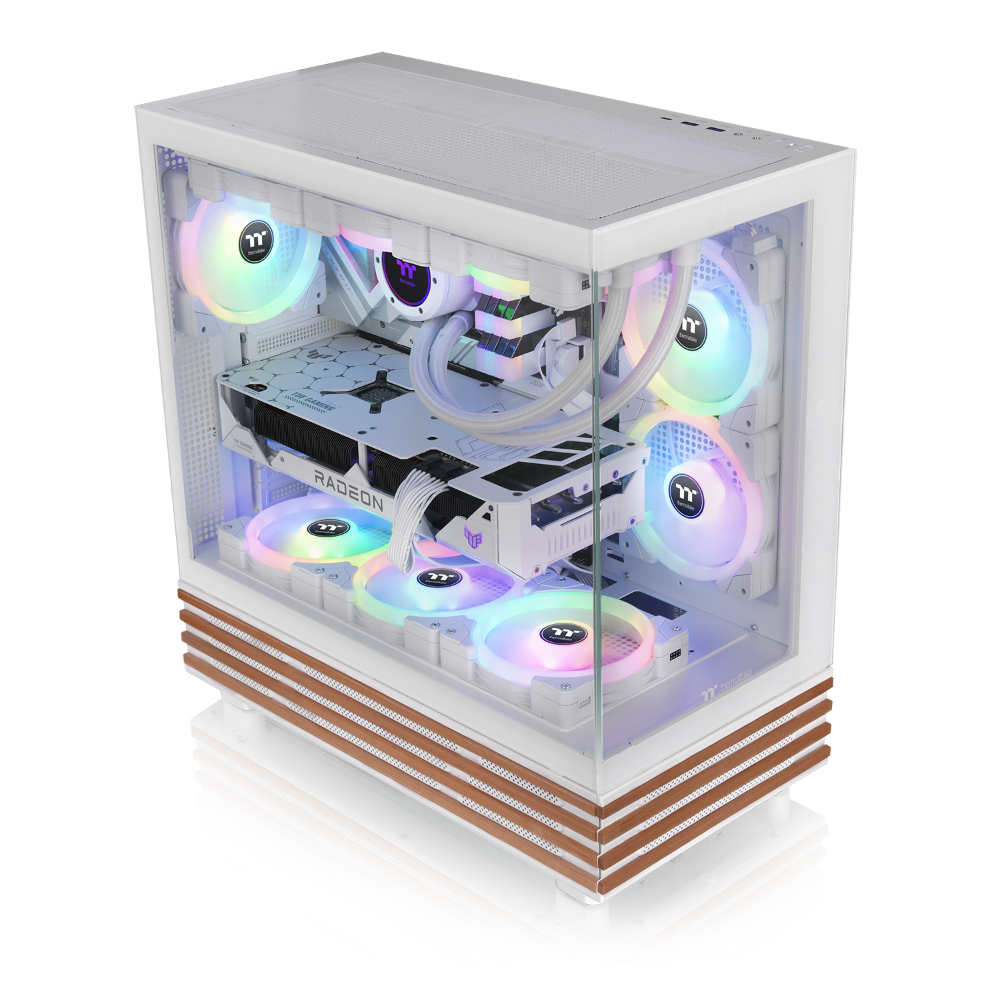 Das View 270 Plus VS ARGB ist ein Midi-PC Gehäuse in der Farbe Snow White mit stilvollem Holz.
